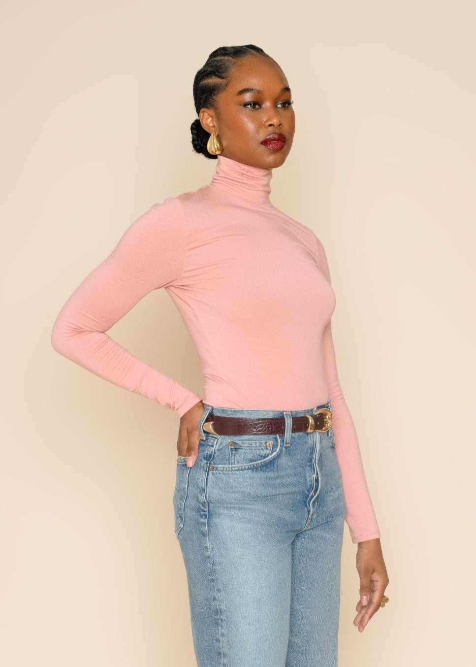 ROBIN TURTLENECK in Peony – JOELLE MEAGHAN
