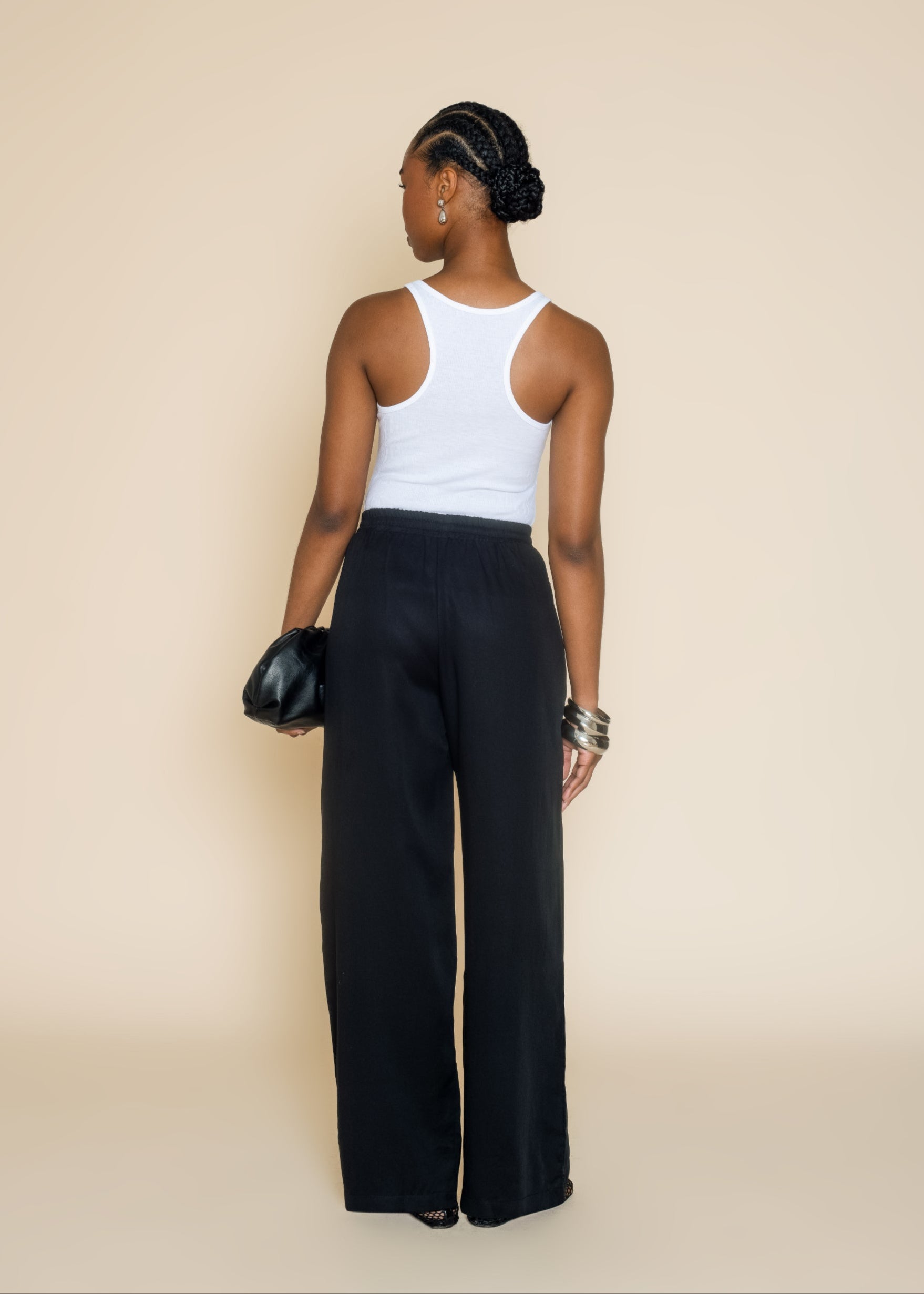 AVERY WIDE LEG PANT in Black