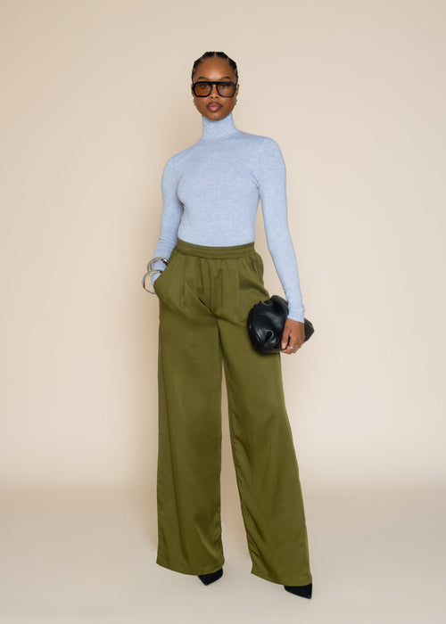 AVERY WIDE LEG PANT in Moss