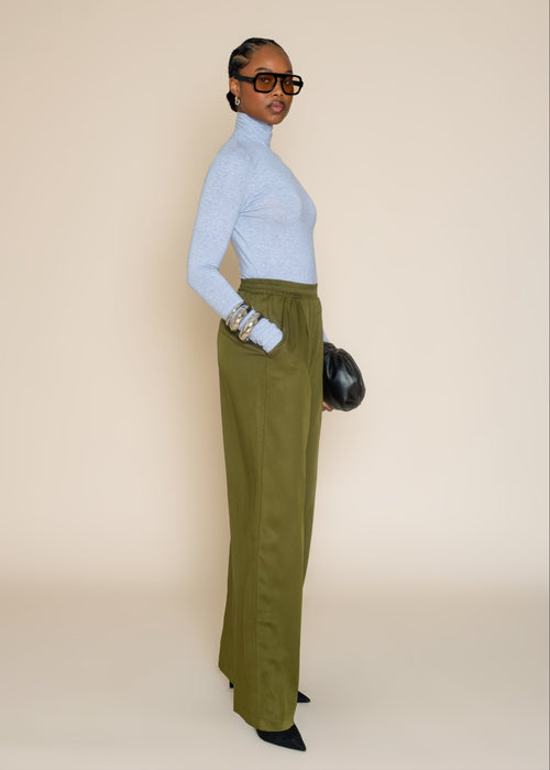AVERY WIDE LEG PANT in Moss