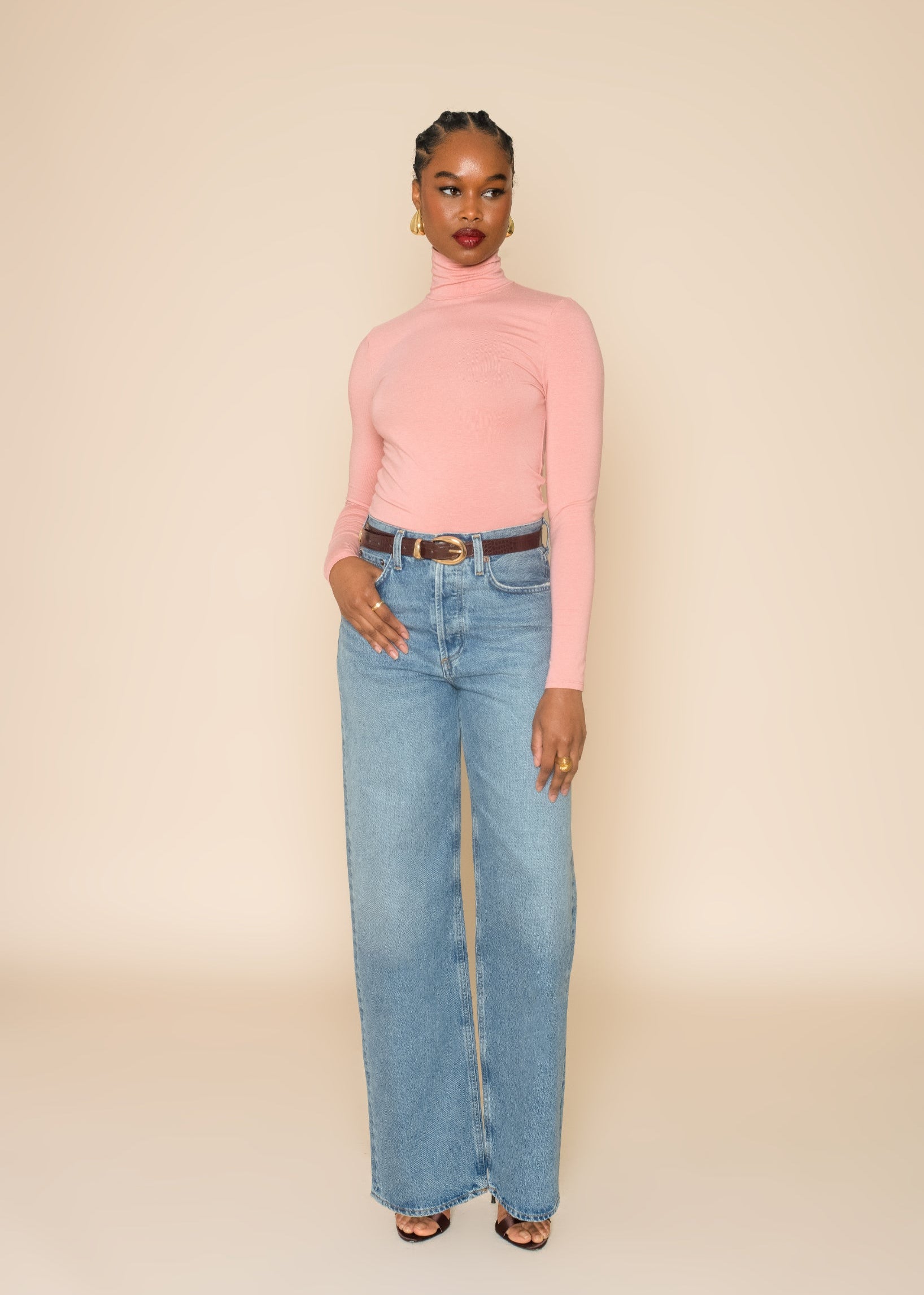 ROBIN TURTLENECK in Peony