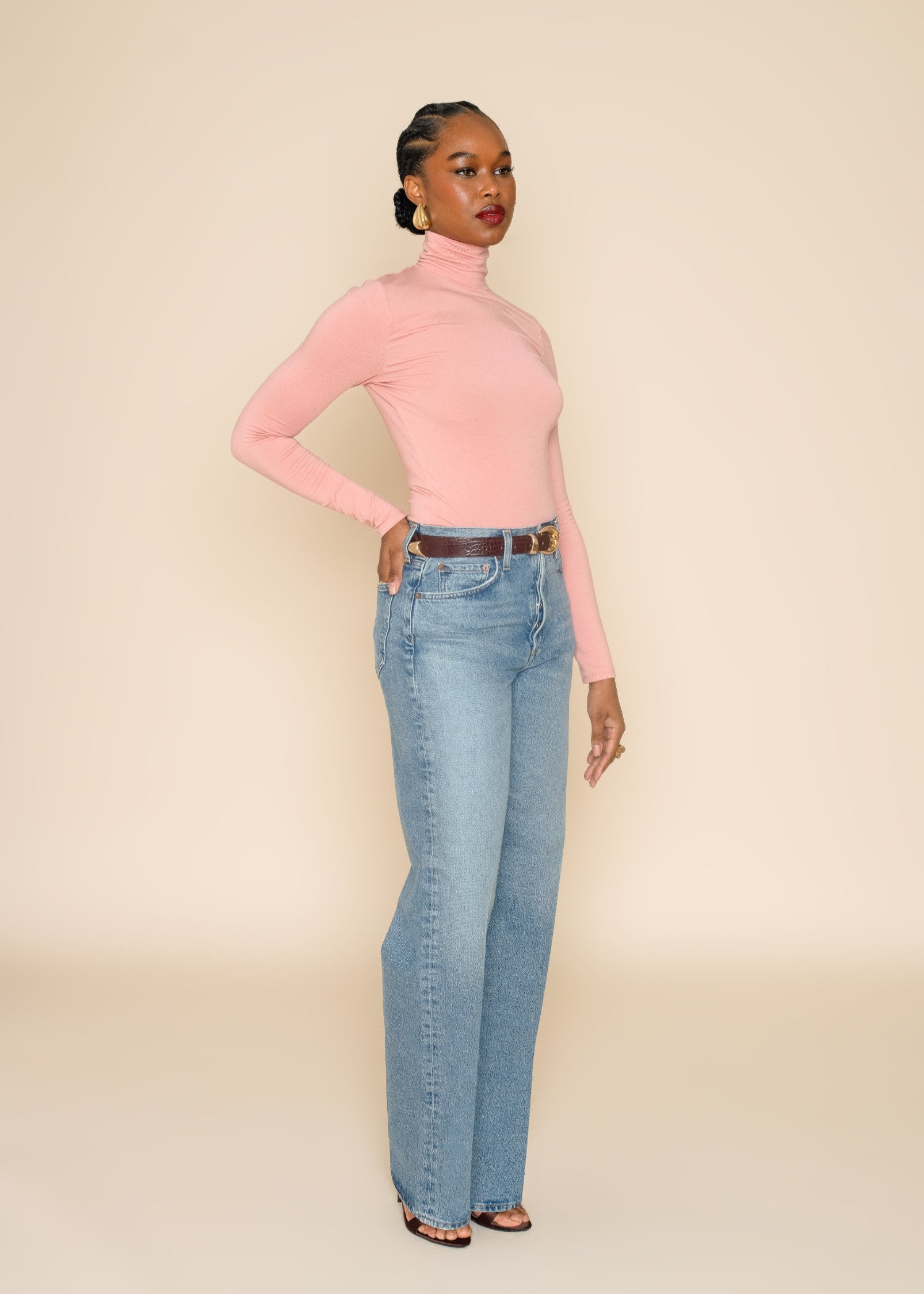 ROBIN TURTLENECK in Peony