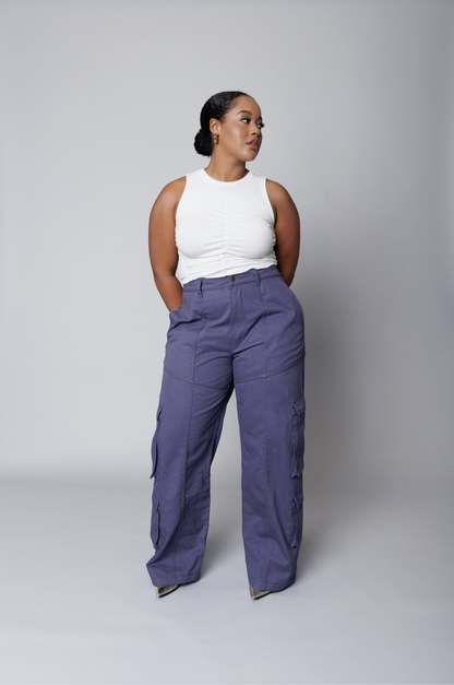 NIA CARGO PANT IN NAVY